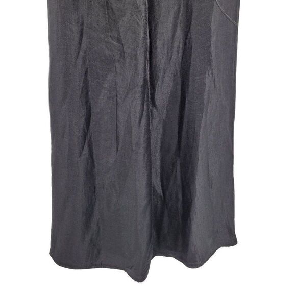 Handmade Skirted Wide Leg Pants 10 Black Metallic Sheen High-rise Caped Gothic - Picture 10 of 10